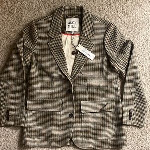 Alex Mill Eleanor Houndstooth Check Wool Blazer
